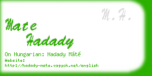 mate hadady business card