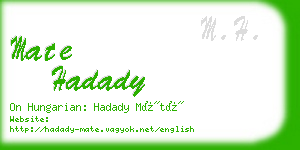 mate hadady business card